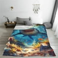 thumbnail image 5 of Bingfone Colorful Underwater Shark Print Flannel Fleece Blanket Throw Blanket for Bed,Sofa,Couch,Travel,Camping(40"x30" ), 5 of 8