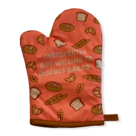 Introverted But Willing to Discuss Bread Funny Baking Graphic Novelty Carbs Kitchen Glove
