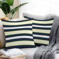 thumbnail image 2 of Yellow Navy Blue Stripe Outdoor Pillow Covers Set of 2 Modern Abstract Waterproof Throw Pillow Case Decorative Square Cushion Cover for Patio Couch Garden Balcony, 20"x20", 2 of 9