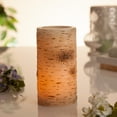 thumbnail image 2 of 6-Inch Tall Wax Candles with Birch Bark Effect, Glow Wick® Feature and Timer Feature (Set of 2), 2 of 2