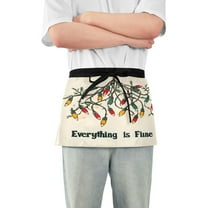 Yayeee Waist Apron with Pockets for Cooking Waterproof Half Server Aprons, Christmas Light