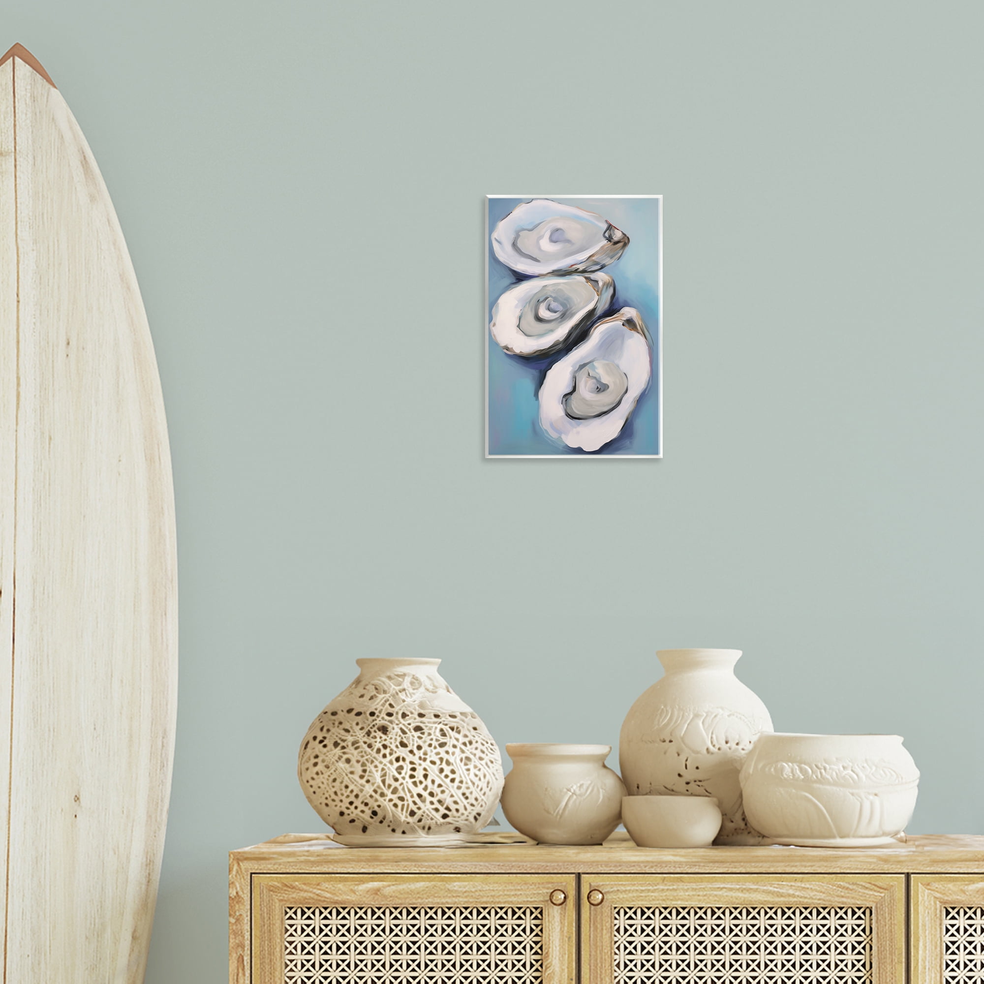 Stupell Industries Oyster Seashell Trio Animals & Insects Painting Unframed Art Print Wall Art, 10 x 15