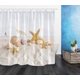 thumbnail image 1 of Cortinas de ducha de playa tropical 150x180cm estrellas de mar y caracolas en cortinas de baño de arena blanca con ganchos, poliéster impermeable anti molde decoración de baño Feliz Sencillez, 1 of 5