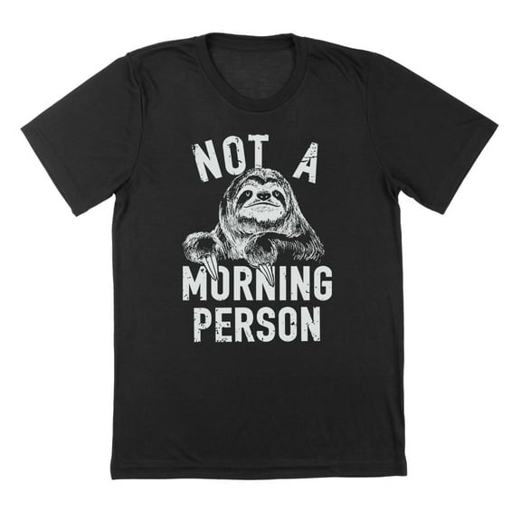 Not A Morning Person Humor Graphic Black Mens T-Shirt