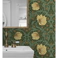 thumbnail image 5 of NextWall Pimpernel Garden Vintage Peel and Stick Wallpaper (Meadow Green & Amber), 5 of 7