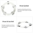 thumbnail image 3 of EeaseCA Ensemble Durable Tambour Cymbale Cloche Robuste Hi-hat Cloche Compacte Argent Cymbale Bronze, 3 of 8