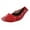 Red, variant on Relanfenk Women Foldable Portable Travel Ballet Flat Roll Slipper Shoes Dance Party Shoes