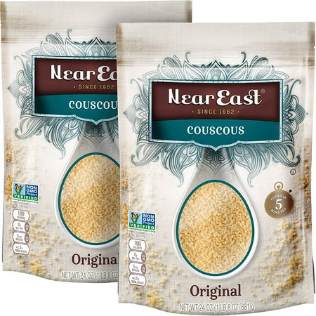 Near East Mushroom Couscous Near East Couscous, Original, Non-GMO Project Verified, 24 Ounce Resealable Bags (Pack of 2) ()