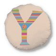 thumbnail image 1 of Y Alphabet Orange Fruit Cute Pattern Round Throw Pillow Home Decoration Cushion, 1 of 3