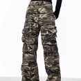 thumbnail image 2 of Camouflage Cargo Pants Women's Loose Wide Leg Jeans, 2 of 8