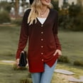 thumbnail image 5 of Fall Fashion Lightweight Soft Knit Cardigan, Long Sleeve Open Front Coat With Pockets, Red M, Size S-XXXL, 5 of 6