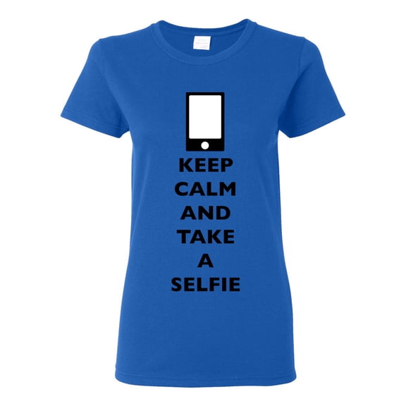Ladies Keep Calm And Take A Selfie Phone Camera Picture Funny DT T-Shirt Tee