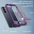 thumbnail image 4 of For Samsung Galaxy S25/S24 Magnetic Phone Case,Compatible with Mag-Safe,Built-in Retractable Kickstand,Military Grade Shockproof Anti-Scratch Ultra Slim Skin Feel Translucent Phone Case,Darkpurple, 4 of 7