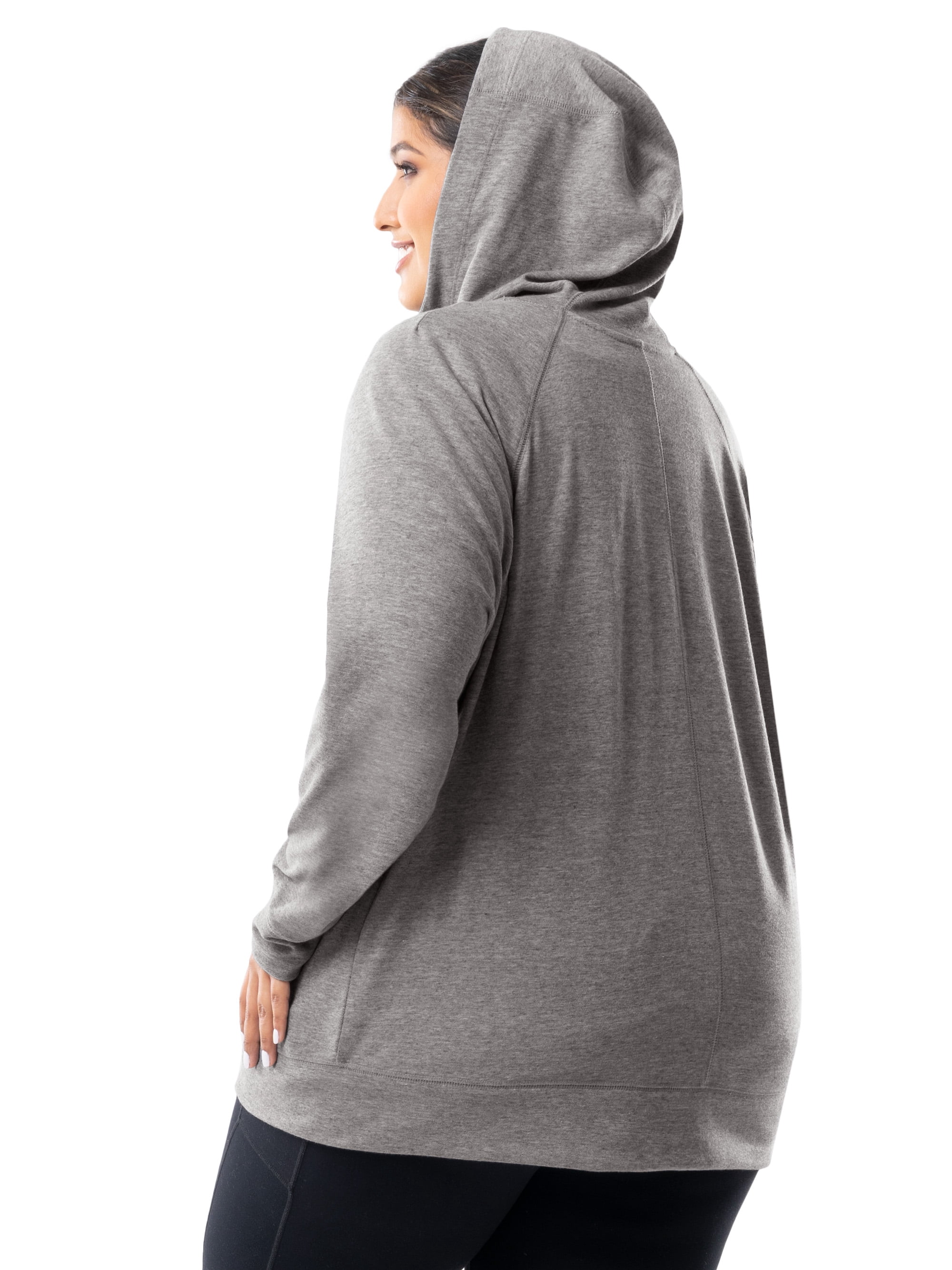 Athletic Works Women's Plus Lightweight Zip-Up Hoodie Jacket, Size 1X-5X