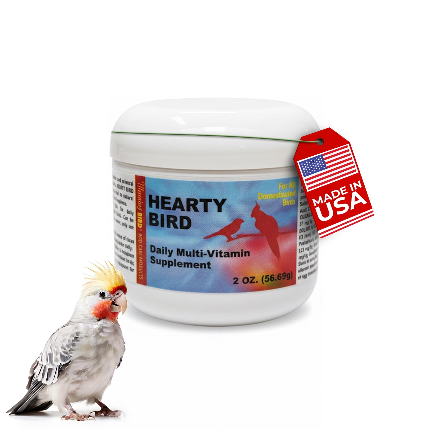 Morning Bird Hearty Bird 2 oz - Daily Multivitamin Powder for Birds – Energy Support with Immune System Booster & Wellness - Protein Supplement Mix with Nutrients for All Bird Types