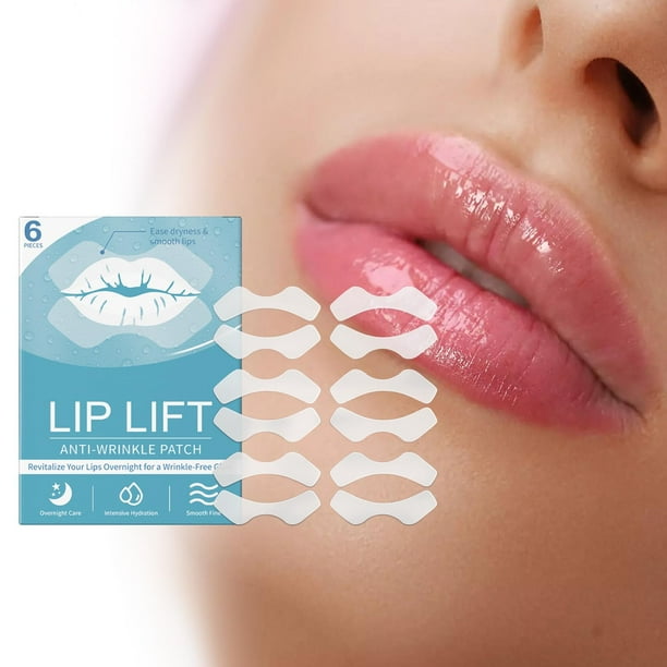 Paquete de 6 parches antiarrugas para el rostro. Reduce arrugas y líneas finas. Reutilizables. Adecuados para todo tipo de labios.