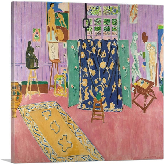 ARTCANVAS The Pink Studio 1911 Canvas Art Print by Henri Matisse - Size: 18" x 18" (0.75" Deep)