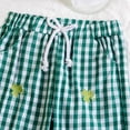 thumbnail image 6 of UngA Toddler Boy St Patricks Outfit Short Sleeve Clover Shirts and Gingham Pants Set Infant Baby 2Pcs Spring Summer Clothes (Green,12-18 Months), 6 of 7
