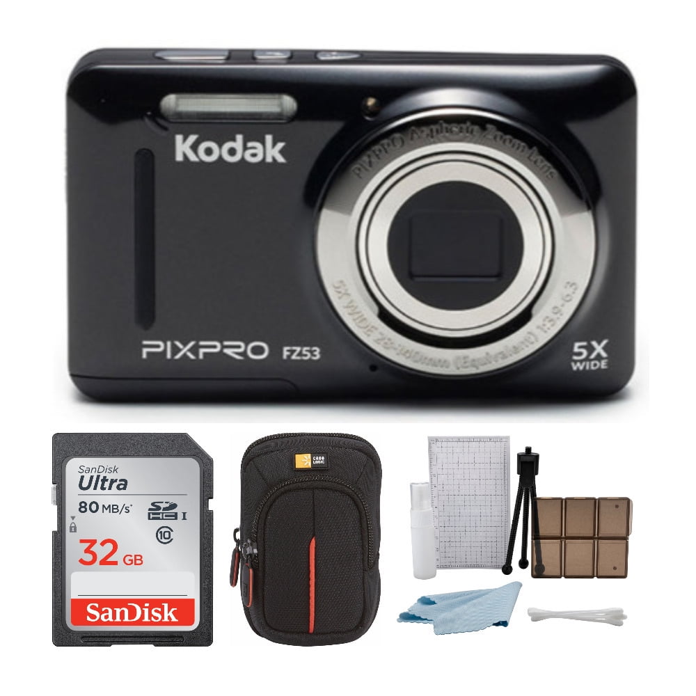 KODAK PIXPRO Friendly Zoom FZ53 Digital Camera (Black) with 32GB Card