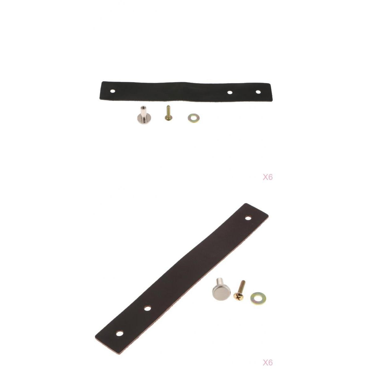 12x Minimalist Leather Single Hole Handmade Cabinet Door Knobs Drawer Loop Pulls Door Handles 