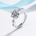 thumbnail image 3 of Anillo de plata de ley 925 con circonitas brillantes, ajustable, sencillo, de moda, exquisito, para mujer, accesorios de joyería, regalo para fiesta de boda, 3 of 5