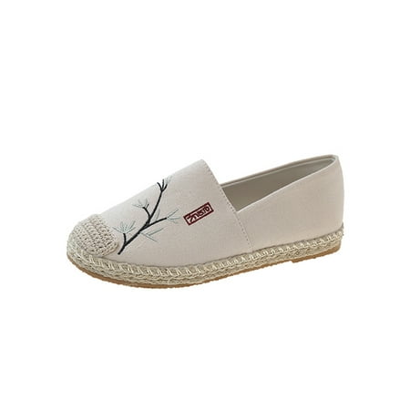 

Ferndule Women Low Heel Ethnic Flats Performance Non-slip Low-top Casual Shoes Comfortable Slip On Loafers Bamboo 7