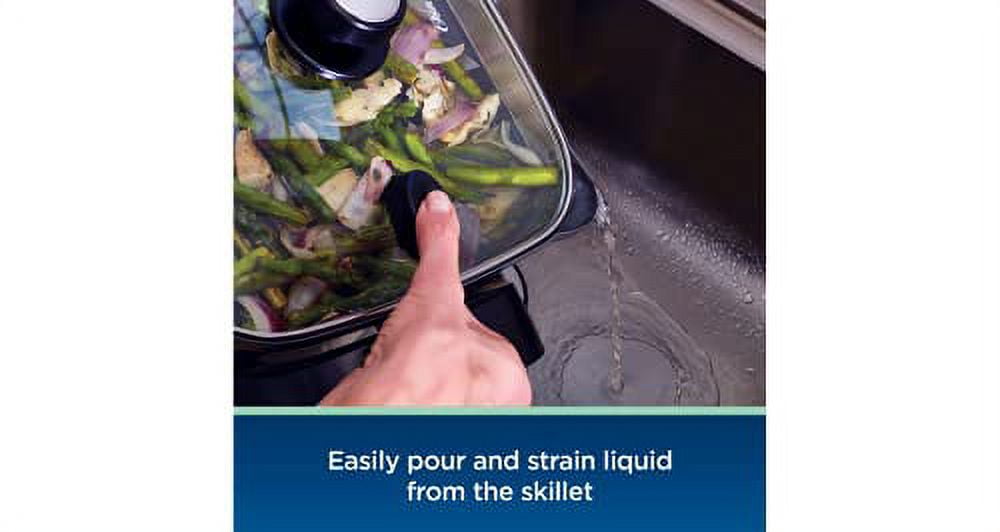 Oster DiamondForce 12 "x 12" Strain & Pour Electric Skillet - Black