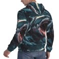 thumbnail image 6 of Lsque Wave Chain Shark Pattern Casual Men's Hoodie,Hooded Sweatshirt with Kangaroo Pocket,Pullover Hoodie-4X-Large, 6 of 7