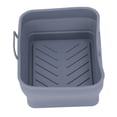 thumbnail image 3 of Silicone Fryer Liner, Handle Rectangular Non Stick Silicone Fryer Pot  For Cooking Black,Grey, 3 of 8