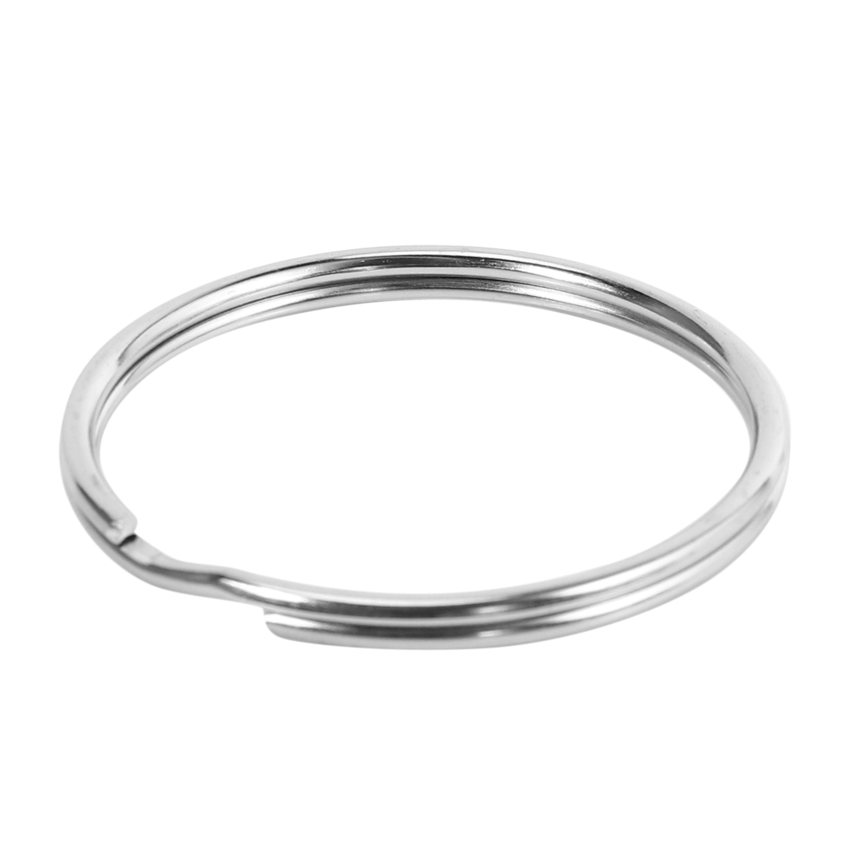 100X Quality 50mm Keyring Split Ring Set Heavy Duty Nickel Key Loop Sprung Hoop