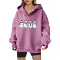 thumbnail image 2 of Cute Snowman Christmas Hoodies for Women 2025 Long Sleeve Holiday Graphic Hooded Sweatshirt Pullover Tops, 2 of 5