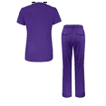 thumbnail image 3 of Adar Scrub Set for Women - Curved V-Neck Scrub Top & Tapered Drawstring Scrub Pants - 4402 - Grape - XL, 3 of 8