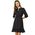 thumbnail image 1 of Vestido Corto de Gasa Allegra K Día de San Patricio Negro M, 1 of 6