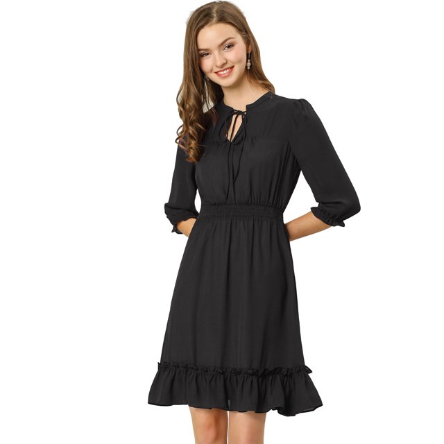 Vestido Corto de Gasa Allegra K Día de San Patricio Negro M