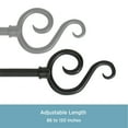thumbnail image 4 of Kenney ® Scroll Hook 5/8" Standard Decorative Window Curtain Rod, 28-48", Black 86-120" - Black, 4 of 5