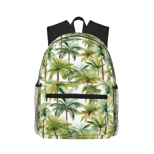 Disketp Green Hawaii Palms Mochila Ligera Clásica con Múltiples Bolsillos, Mochila Casual para Hombre y Mujer, Ideal para Escuela, Trabajo y Viajes