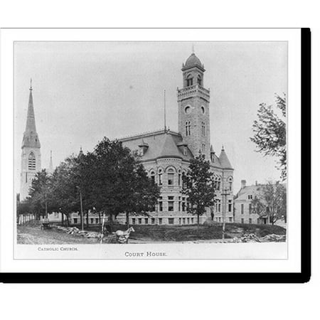 Historic Print, [Waukesha County] Court House, [Waukesha, Wisc.; exterior], 16" x 20"