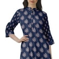 thumbnail image 6 of Moomaya Cotton Tunic Roll Up Sleeves Women Printed Kurti Knee Length Summer Kurta, 6 of 6