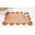 thumbnail image 3 of Area Rug Natural Fiber Jute Hand Braided Rug Orange Scalloped Pattern Rug, 3 of 5