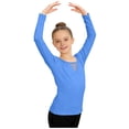 thumbnail image 2 of Girls' Solid Color Long Sleeved Round Neck Dance Practice Uniform Mid Size Children's Top, 2 of 6