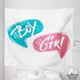 thumbnail image 1 of Sketchy Tapestry, Hand Drawn Style Sketch Boy and Girl Letters Shower Art, Fabric Wall Hanging Decor for Bedroom Living Room Dorm, 5 Sizes, White Teal Pink, by Ambesonne, 1 of 1