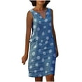thumbnail image 1 of IROINNID Shift Dress For Women Fashion Casual Print Dot Dress Big Swing Sleeveless Mini Dress V-Neck Knee-Length Dress, 1 of 8