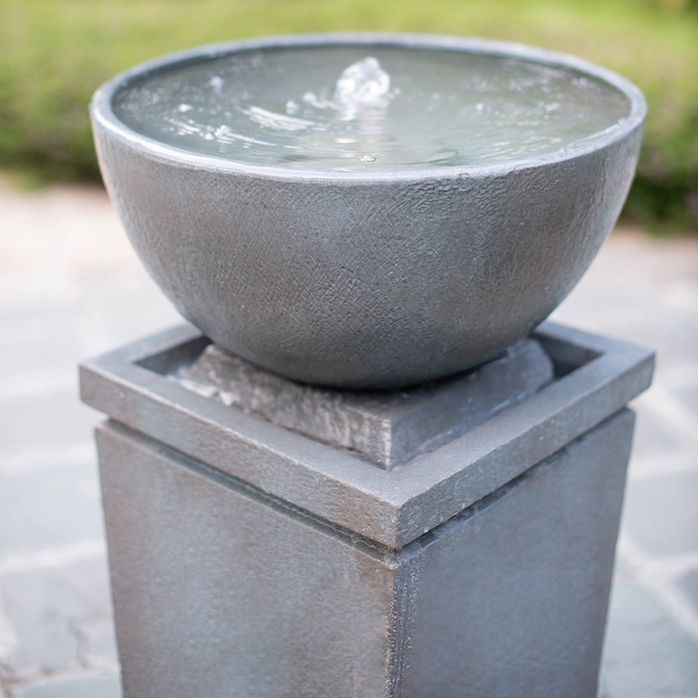LiviNest Polyresin Zen Water Fountain: 44.5" Outdoor Garden Feature - Creates Relaxing Water Sound for Backyard Patio & Attracts Birds