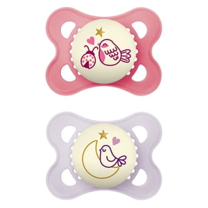 MAM Night Pacifier, 0-6 Months, 2 Pack, Glow-in-Dark