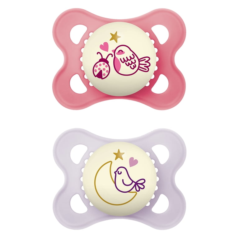 MAM Night Pacifier, 0-6 Months, 2 Pack, Glow-in-Dark photo 1
