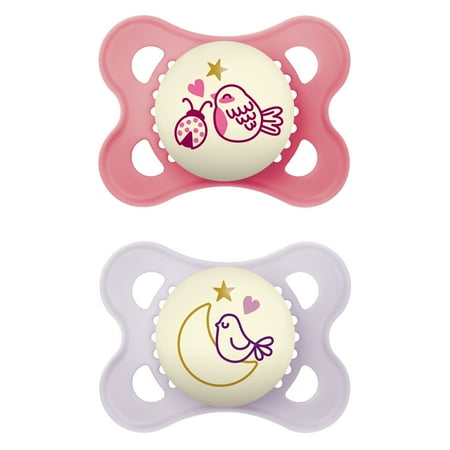 MAM Night Pacifier, 0-6 Months, 2 Pack