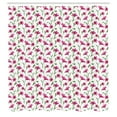 thumbnail image 3 of Ambesonne Floral Shower Curtain, Lily Blossoms Garden Art, 69"Wx84"L, Magenta Green and White, 3 of 5