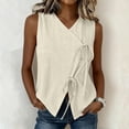 thumbnail image 2 of Outfmvch Vest Top for Women Button Down Vest Top Women Sleeveless Shirts for Women Cotton Summer Vest Women Vest Shirts for Women Sleeveless Vest for Women Summer Vest For Women Beige S, 2 of 7