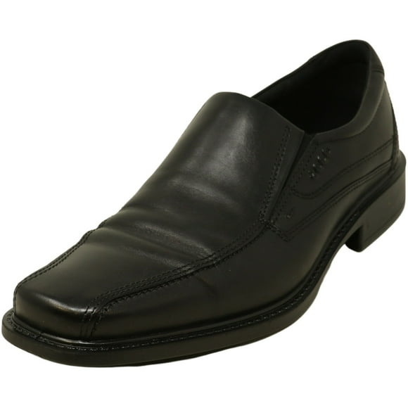 Ecco Men's New Jersey Black Leather Slip-On Shoes - 11.5M