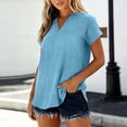 thumbnail image 2 of Kukoosong Women's Classic Polo Shirts Solid Color Short Sleeve Notch Neck with Button Placket for Summer Tennis and Sports, Casual and Preppy Polos for Women, 2 of 7